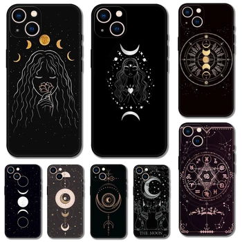 Witches Moon Tarot Mystery Totem telefono dėklas, skirtas iPhone 14 6s 7 8 plus x 10 XR XS 11 12 13 mini pro MAX juodas minkštas tpu galinis dangtelis